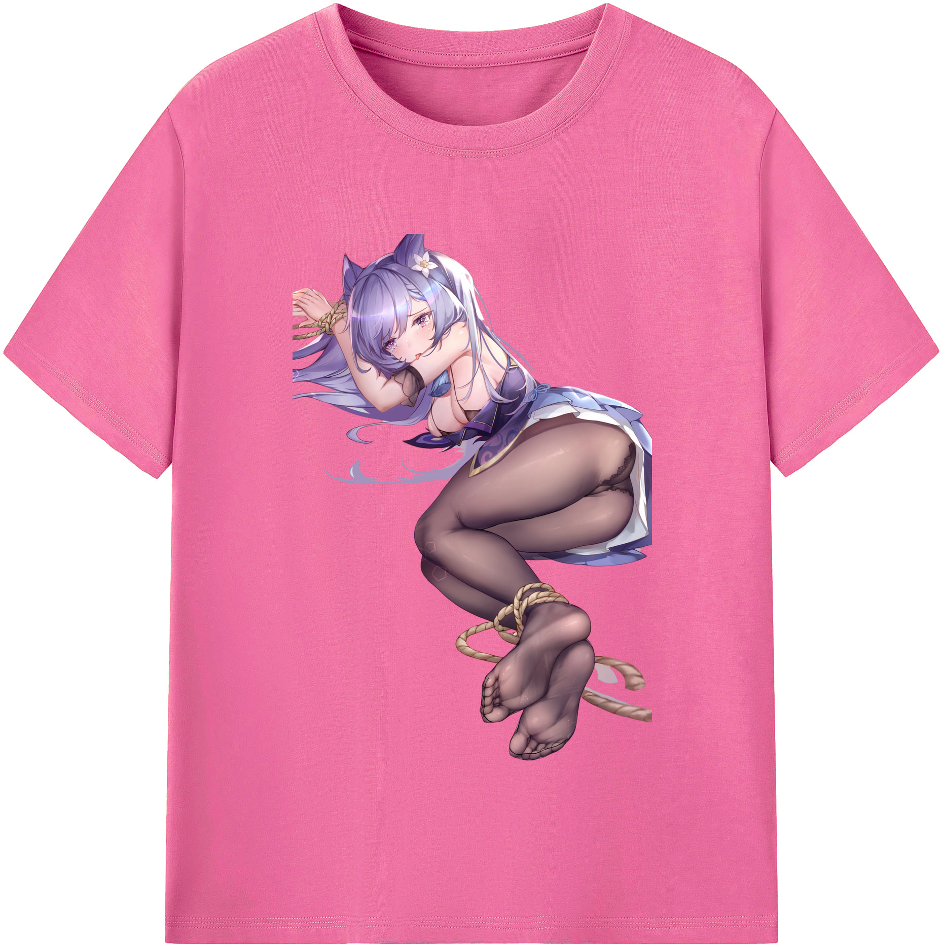 げんし神 刻晴 こくせい genshin Kokusei レディースカジュアルプリントTシャツ（綿100％）
